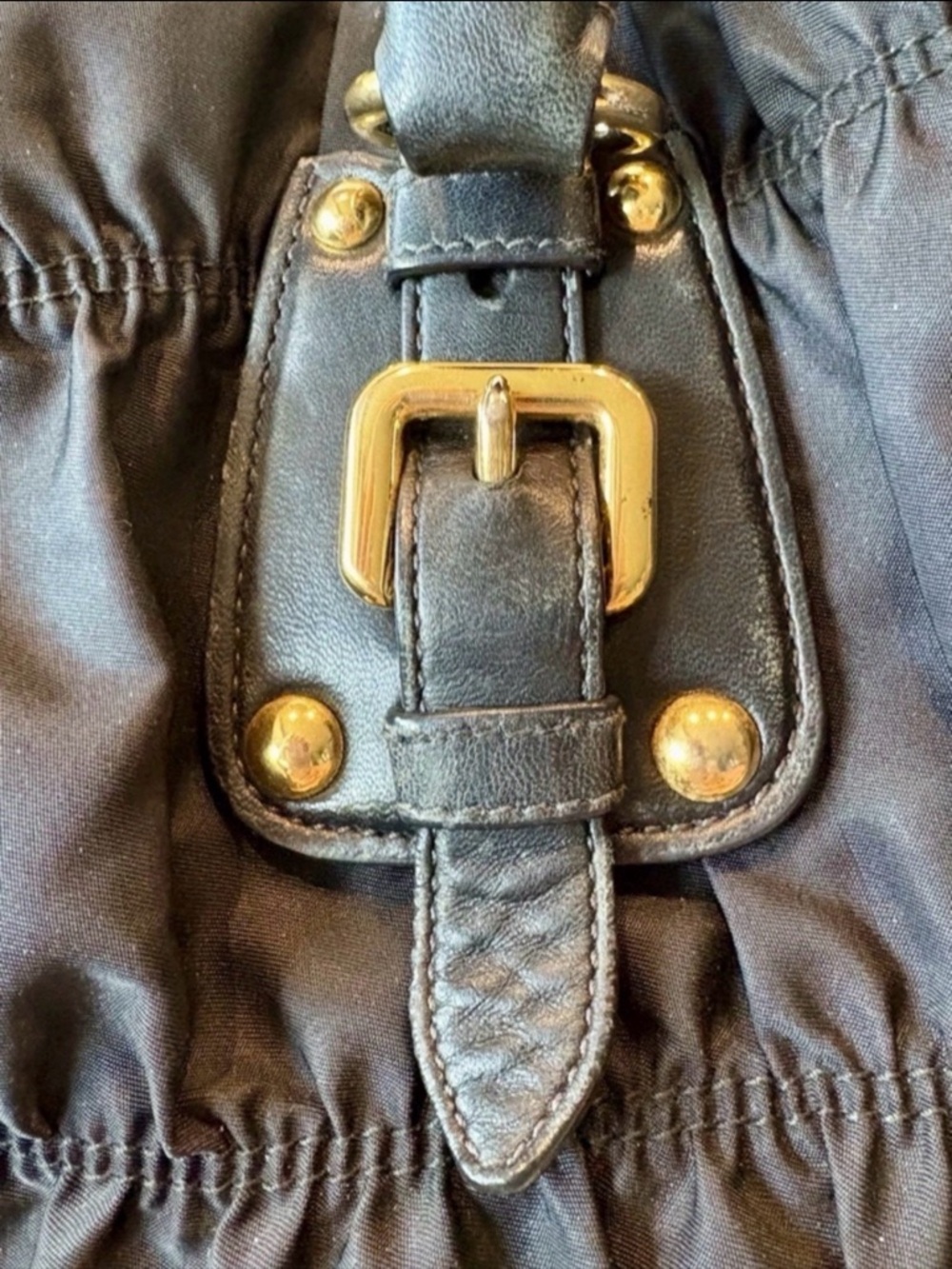 Prada BN1788 Tessuto Gaufre
Nero Black Ruched Satchel +Strap + Authenticity Card - Picture 15 of 15